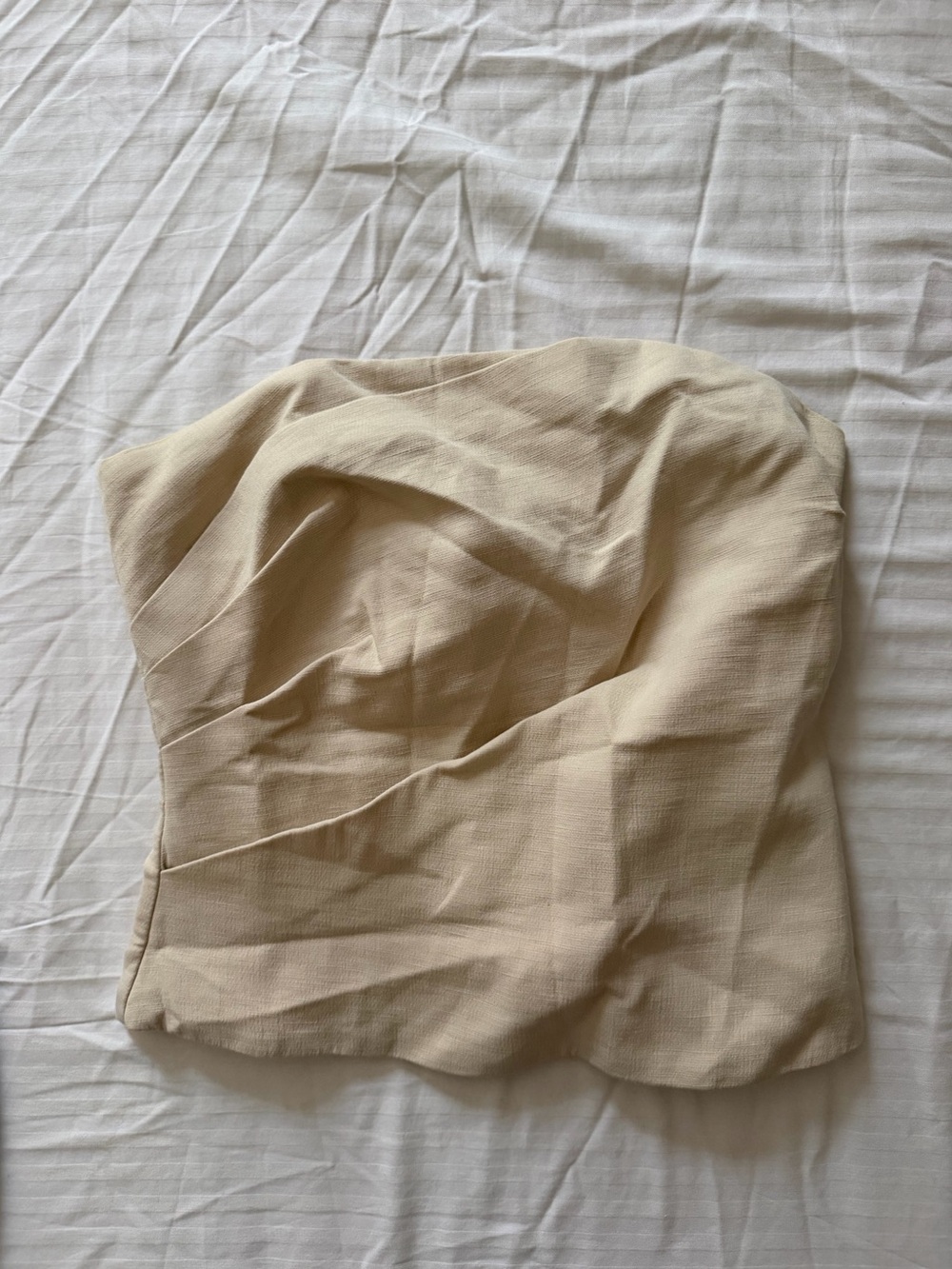 ZARA cream ruched tube top